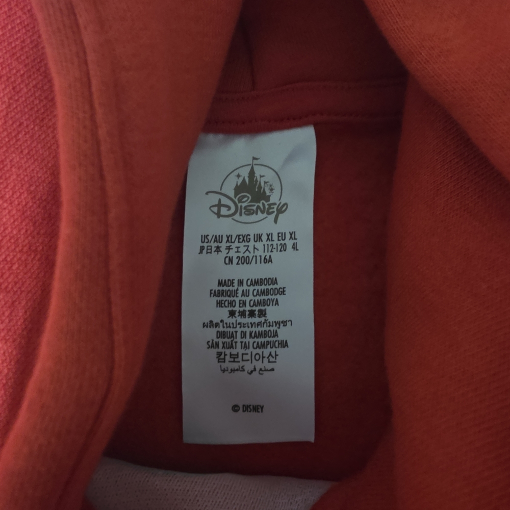 NEW Disneyland Hoodie Adult XL Red Mickey Mouse Standing Embroidered - Picture 4 of 4